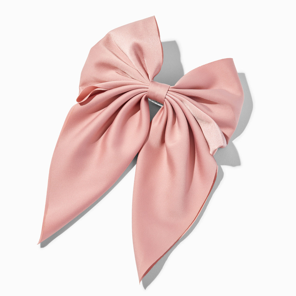 Claire's Blush Pink Satin Bow Barrette Hair Clip